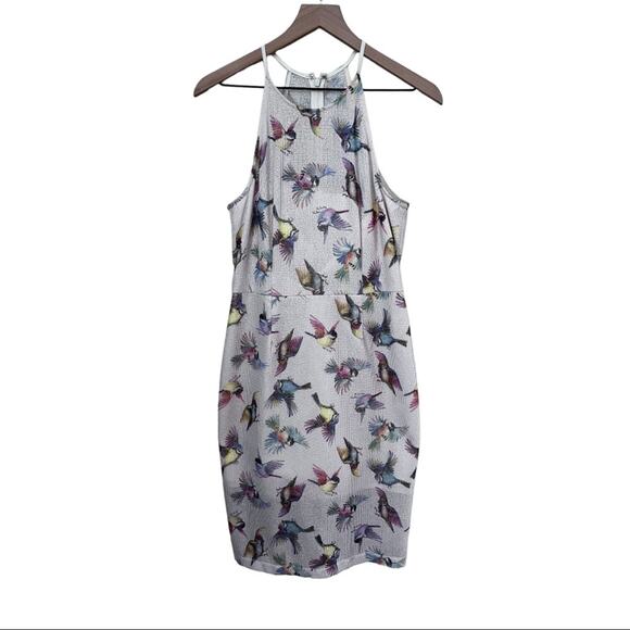 Anthropologie Hutch Size 6 Netted Ivory Bird Print Dress - Picture 2 of 6